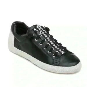 ASH Nirvana Black Leather With Zip Detail Sneaker EU 38